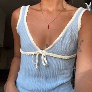 Djerf Avenue Amorini Tank Top Baby Blue size XXS